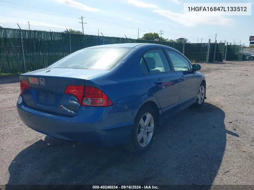 2007 Honda Civic Ex VIN: 1HGFA16847L133512 Lot: 40246034