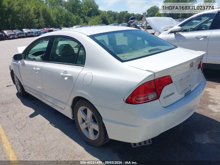 2007 Honda Civic Ex VIN: 1HGFA168X7L023774 Lot: 40251498