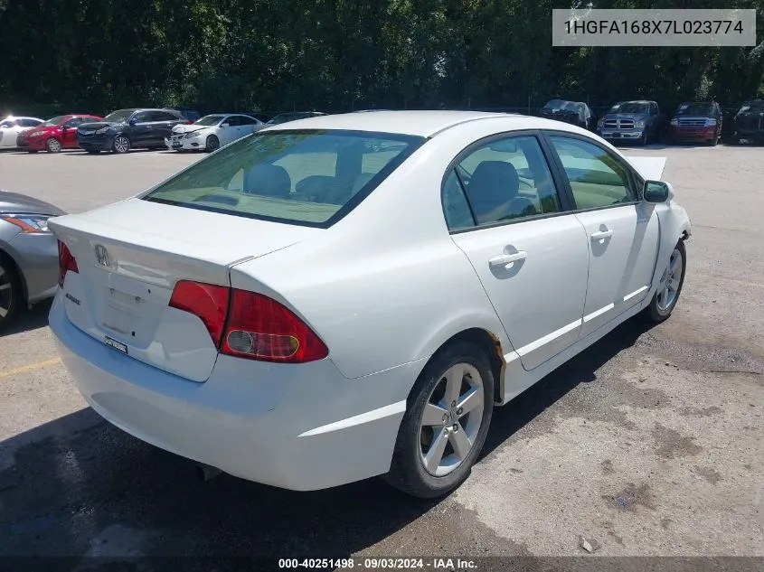 2007 Honda Civic Ex VIN: 1HGFA168X7L023774 Lot: 40251498