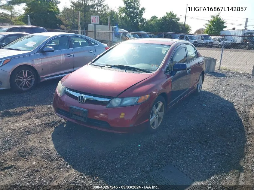 1HGFA16867L142857 2007 Honda Civic Ex