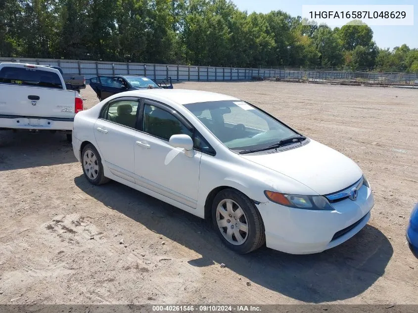 2007 Honda Civic Lx VIN: 1HGFA16587L048629 Lot: 40261546