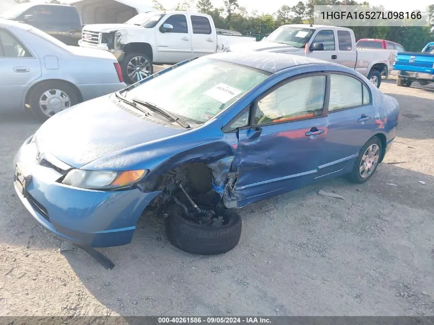 2007 Honda Civic Lx VIN: 1HGFA16527L098166 Lot: 40261586