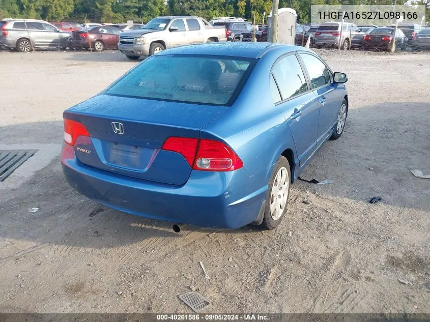 1HGFA16527L098166 2007 Honda Civic Lx