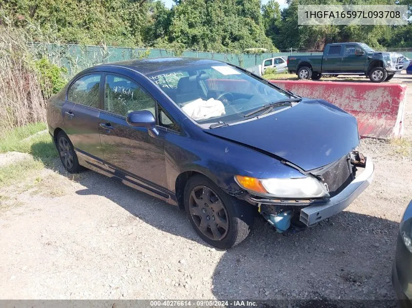 2007 Honda Civic Lx VIN: 1HGFA16597L093708 Lot: 40276614