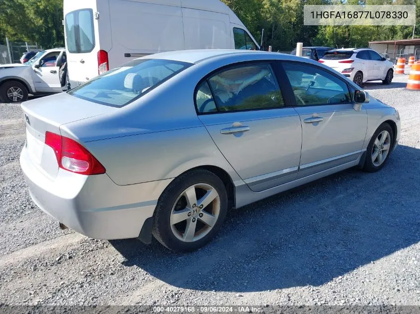 2007 Honda Civic Ex VIN: 1HGFA16877L078330 Lot: 40279168