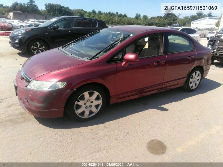 2007 Honda Civic Lx VIN: 2HGFA16597H501069 Lot: 40284043