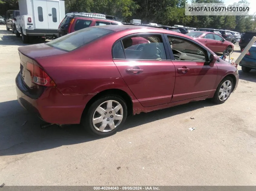 2007 Honda Civic Lx VIN: 2HGFA16597H501069 Lot: 40284043