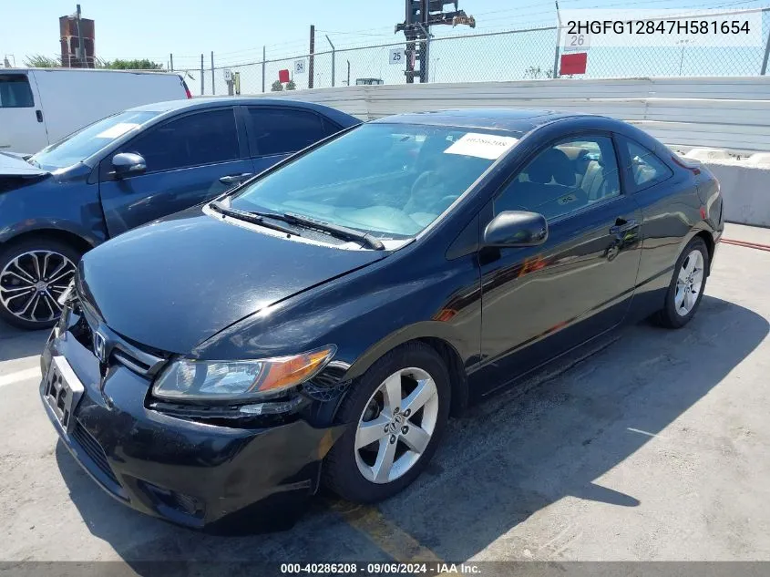 2HGFG12847H581654 2007 Honda Civic Ex