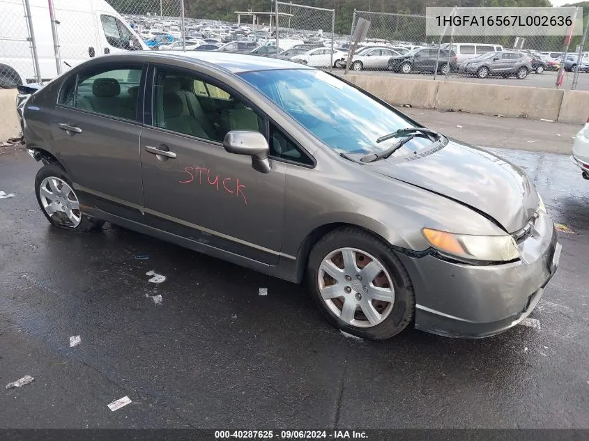 2007 Honda Civic Lx VIN: 1HGFA16567L002636 Lot: 40287625