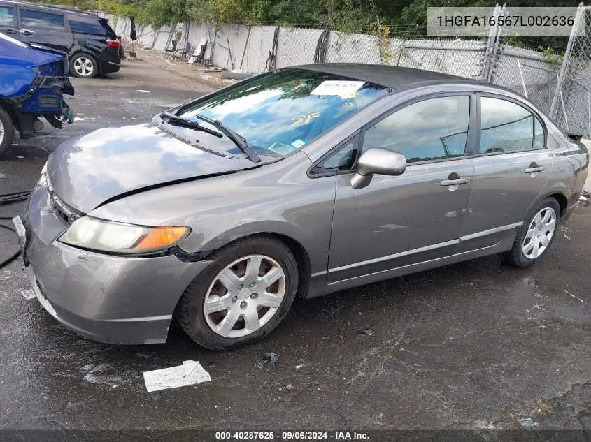 2007 Honda Civic Lx VIN: 1HGFA16567L002636 Lot: 40287625