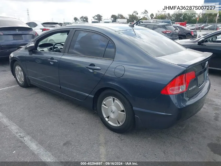 2007 Honda Civic Hybrid VIN: JHMFA36287S007227 Lot: 40294697