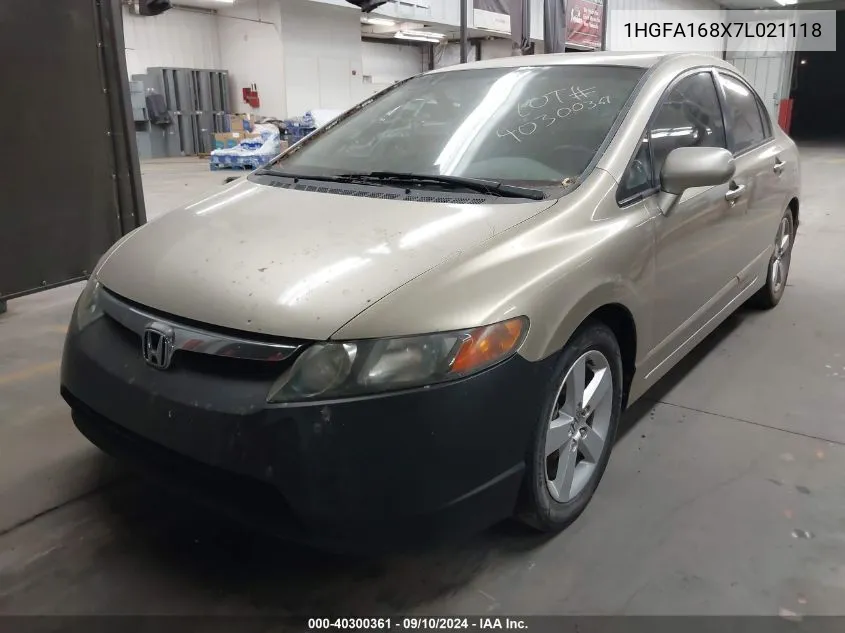 1HGFA168X7L021118 2007 Honda Civic Ex