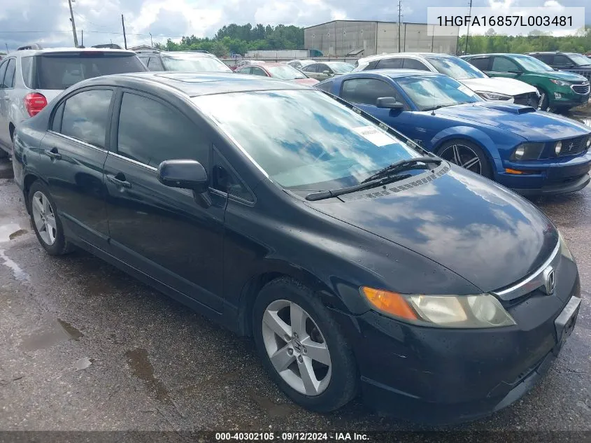 1HGFA16857L003481 2007 Honda Civic Ex