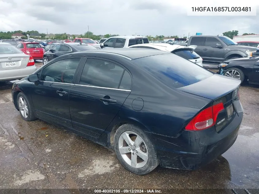 1HGFA16857L003481 2007 Honda Civic Ex