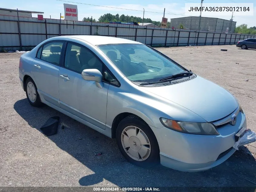 JHMFA36287S012184 2007 Honda Civic Hybrid