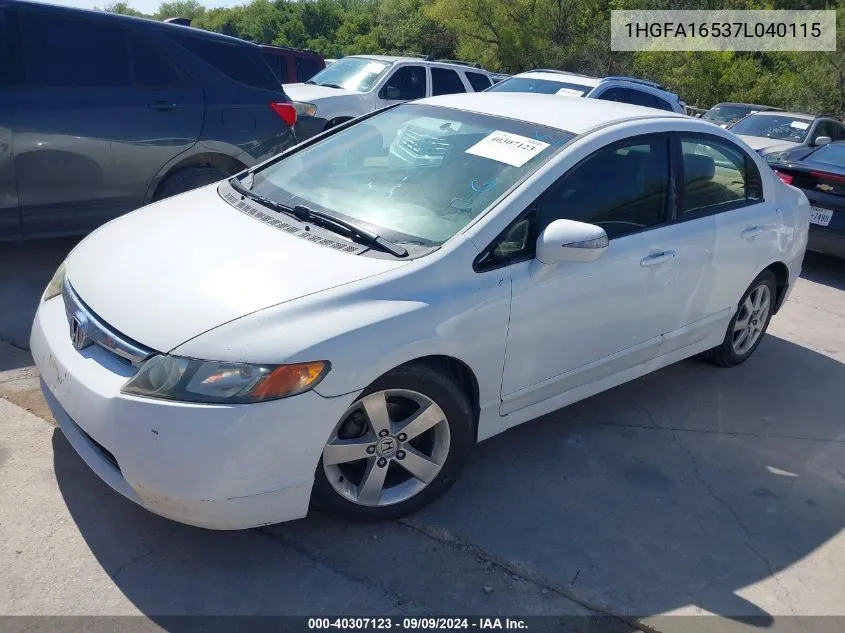 1HGFA16537L040115 2007 Honda Civic Lx