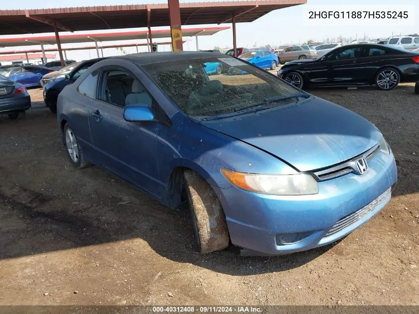 2007 Honda Civic Ex VIN: 2HGFG11887H535245 Lot: 40312408