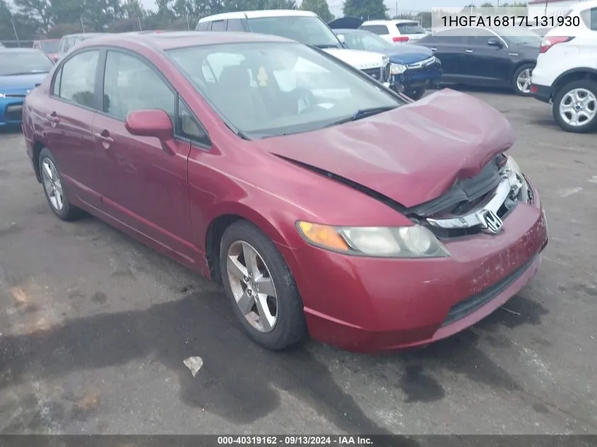 2007 Honda Civic Ex VIN: 1HGFA16817L131930 Lot: 40319162