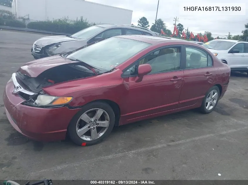 2007 Honda Civic Ex VIN: 1HGFA16817L131930 Lot: 40319162