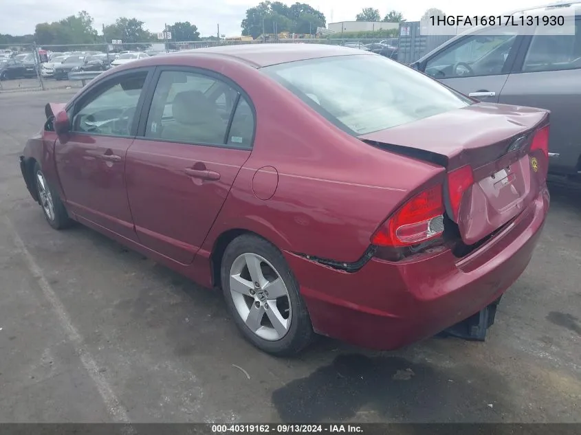 2007 Honda Civic Ex VIN: 1HGFA16817L131930 Lot: 40319162