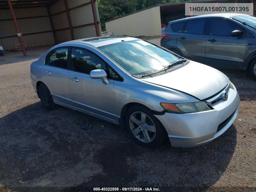 1HGFA15807L001395 2007 Honda Civic Ex