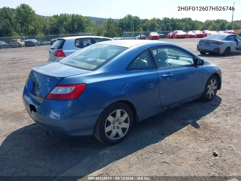 2007 Honda Civic Lx VIN: 2HGFG12607H526746 Lot: 40325070