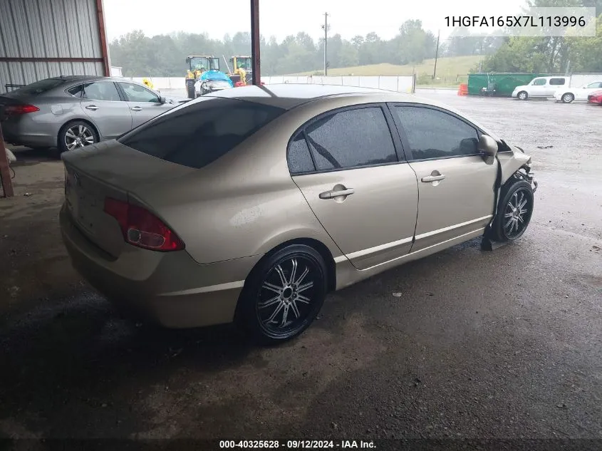 1HGFA165X7L113996 2007 Honda Civic Sdn Lx