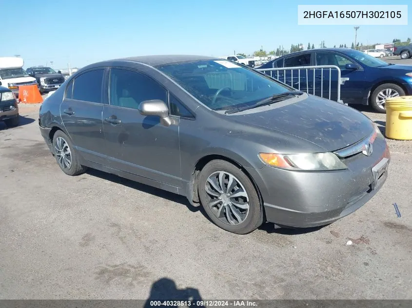 2007 Honda Civic Lx VIN: 2HGFA16507H302105 Lot: 40328513