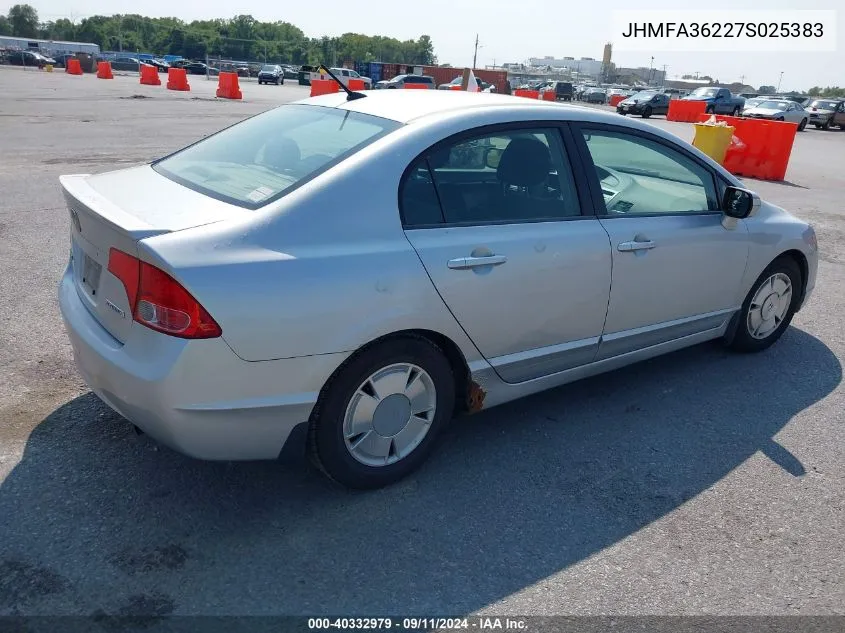 JHMFA36227S025383 2007 Honda Civic Hybrid