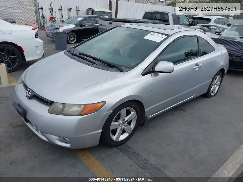 2007 Honda Civic Ex VIN: 2HGFG12827H557501 Lot: 40343240