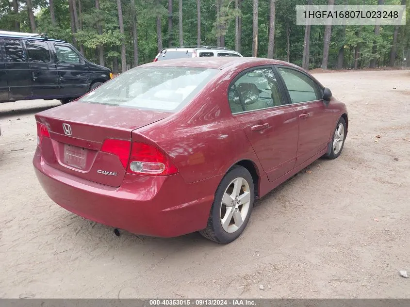 1HGFA16807L023248 2007 Honda Civic Ex