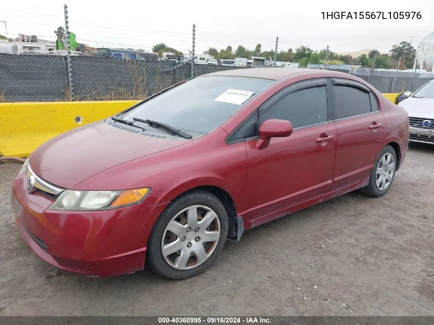 1HGFA15567L105976 2007 Honda Civic Lx