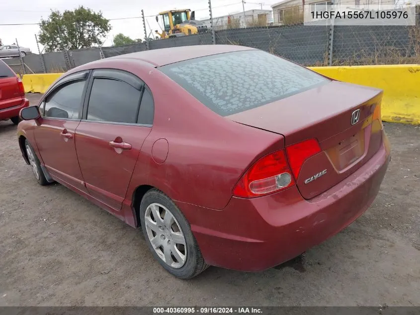 2007 Honda Civic Lx VIN: 1HGFA15567L105976 Lot: 40360995