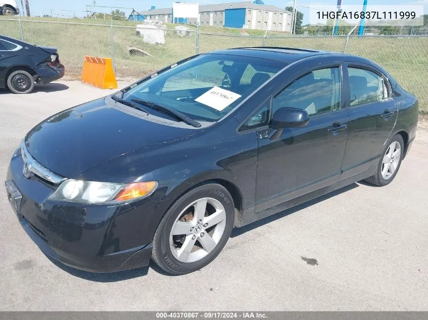 2007 Honda Civic Ex VIN: 1HGFA16837L111999 Lot: 40370867