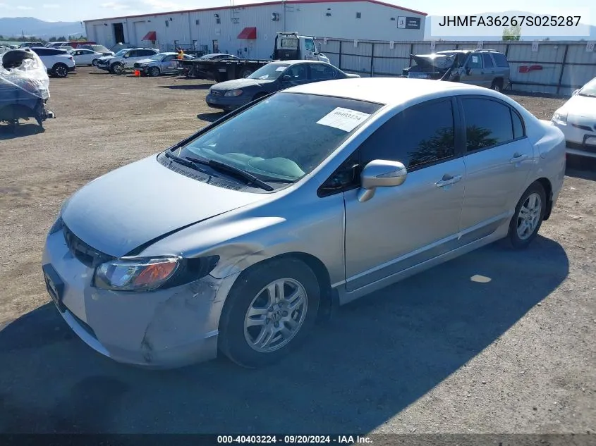 2007 Honda Civic Hybrid VIN: JHMFA36267S025287 Lot: 40403224