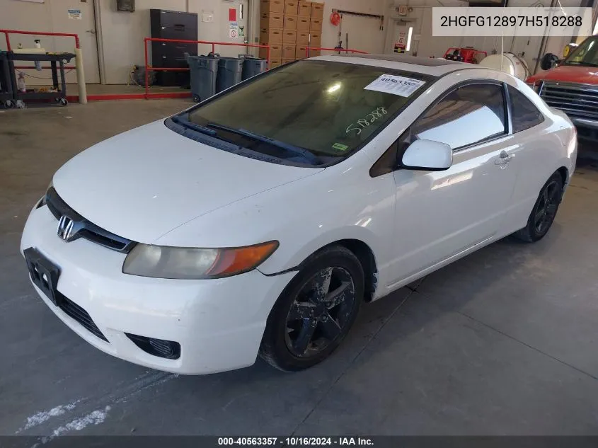 2007 Honda Civic Ex VIN: 2HGFG12897H518288 Lot: 40563357