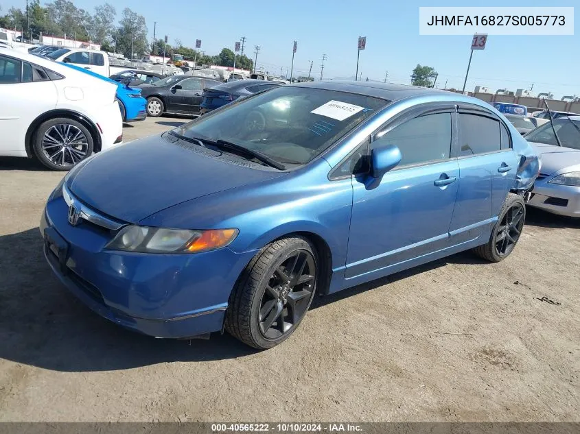 2007 Honda Civic Ex VIN: JHMFA16827S005773 Lot: 40565222