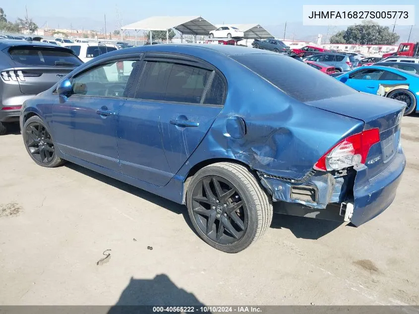 2007 Honda Civic Ex VIN: JHMFA16827S005773 Lot: 40565222