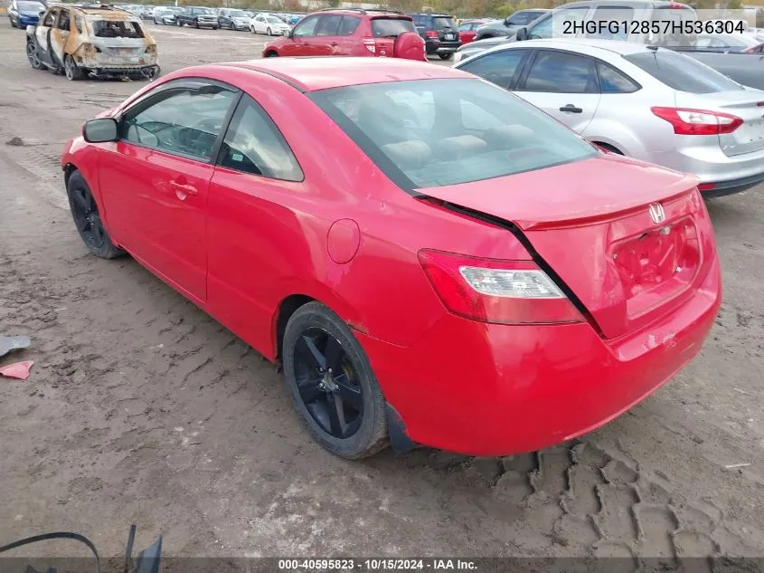 2007 Honda Civic Ex VIN: 2HGFG12857H536304 Lot: 40595823