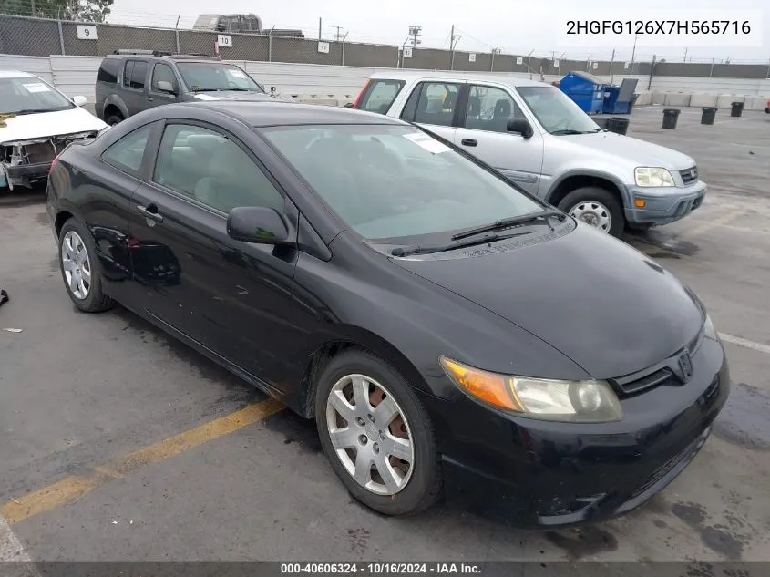 2007 Honda Civic Lx VIN: 2HGFG126X7H565716 Lot: 40606324