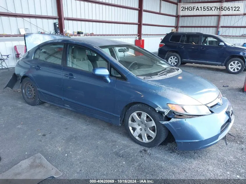 2007 Honda Civic Lx VIN: 2HGFA155X7H506122 Lot: 40620069