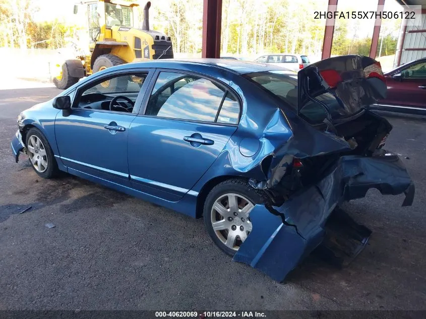 2007 Honda Civic Lx VIN: 2HGFA155X7H506122 Lot: 40620069