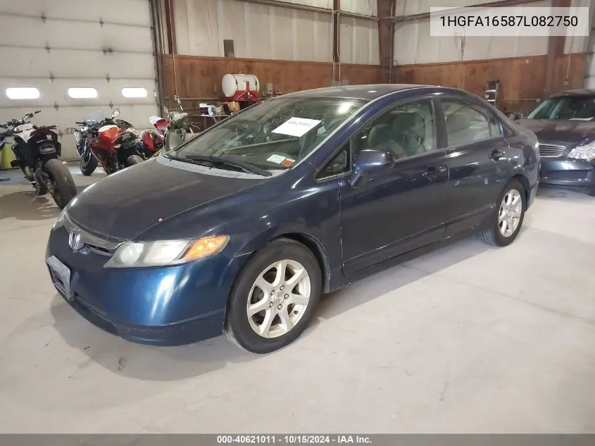 2007 Honda Civic Lx VIN: 1HGFA16587L082750 Lot: 40621011