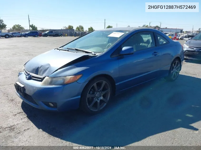 2007 Honda Civic Ex VIN: 2HGFG12887H572469 Lot: 40625577