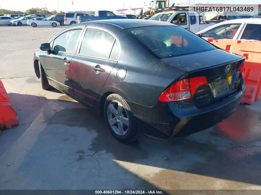 2007 Honda Civic Ex VIN: 1HGFA16817L043489 Lot: 40681294