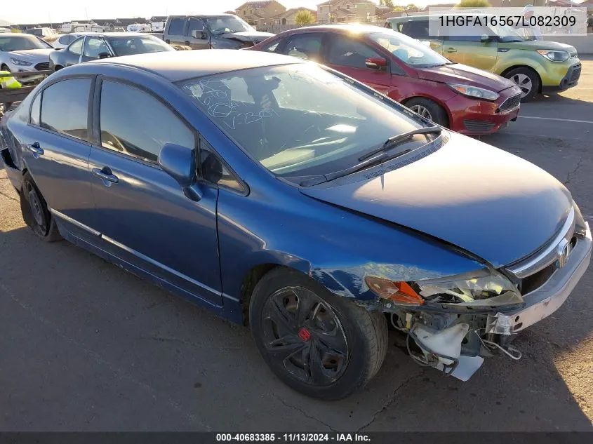 2007 Honda Civic Lx VIN: 1HGFA16567L082309 Lot: 40683385