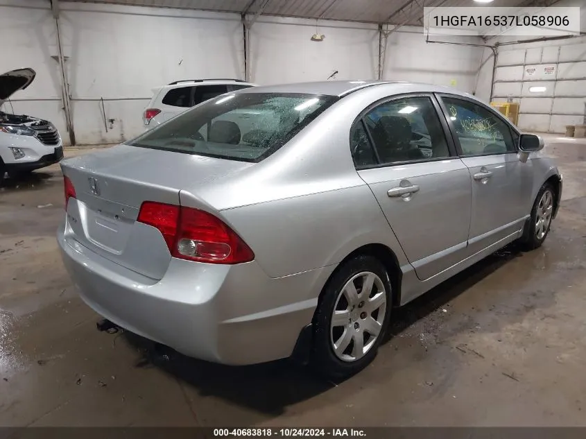 1HGFA16537L058906 2007 Honda Civic Lx