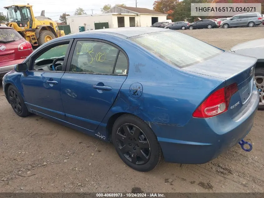 2007 Honda Civic Lx VIN: 1HGFA16517L034071 Lot: 40689973