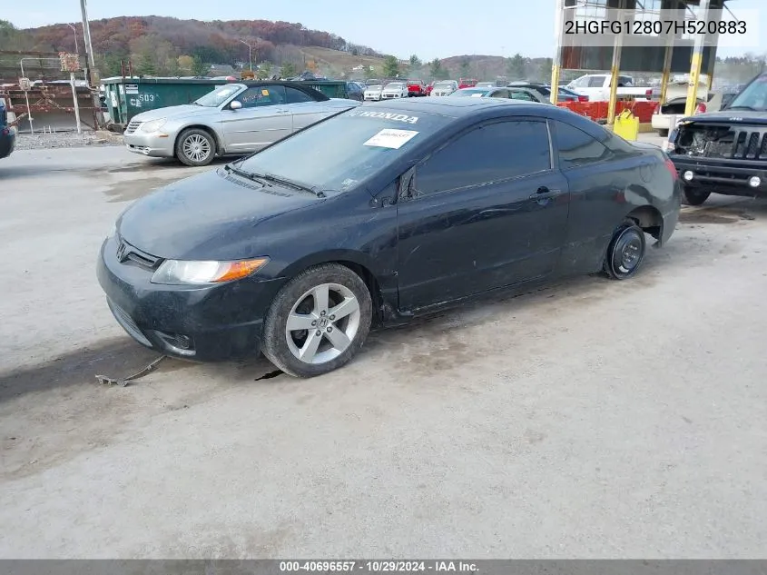 2007 Honda Civic Ex VIN: 2HGFG12807H520883 Lot: 40696557