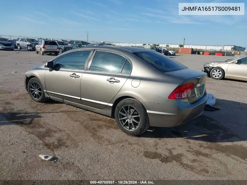 2007 Honda Civic Lx VIN: JHMFA16517S009481 Lot: 40705507